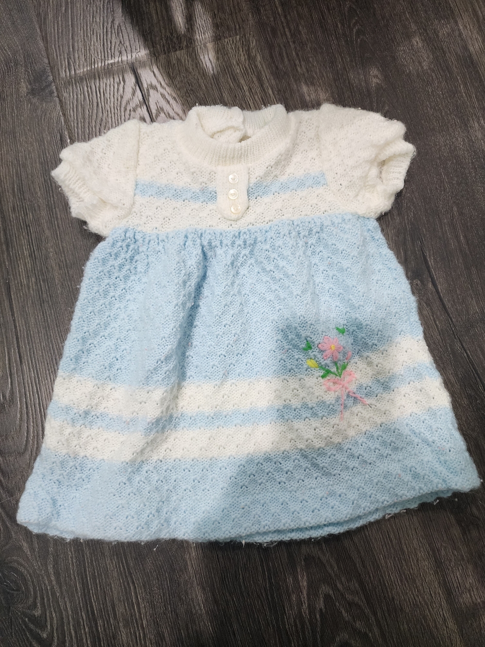 1980s vintage soft spun knit baby dress